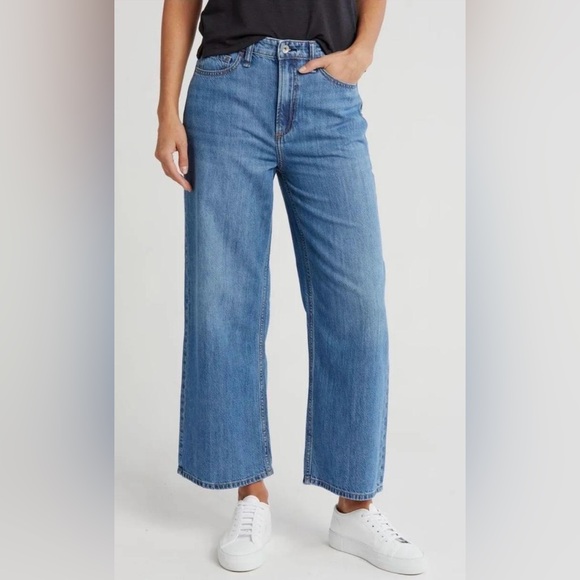 rag & bone Medium Blue Wide Leg Jeans